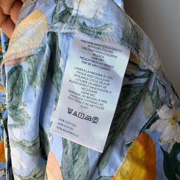 Anthropologie Dress Somerset Maxi Floral Flutter Sleeve Dress Iris Blue Size L - Picture 9 of 9